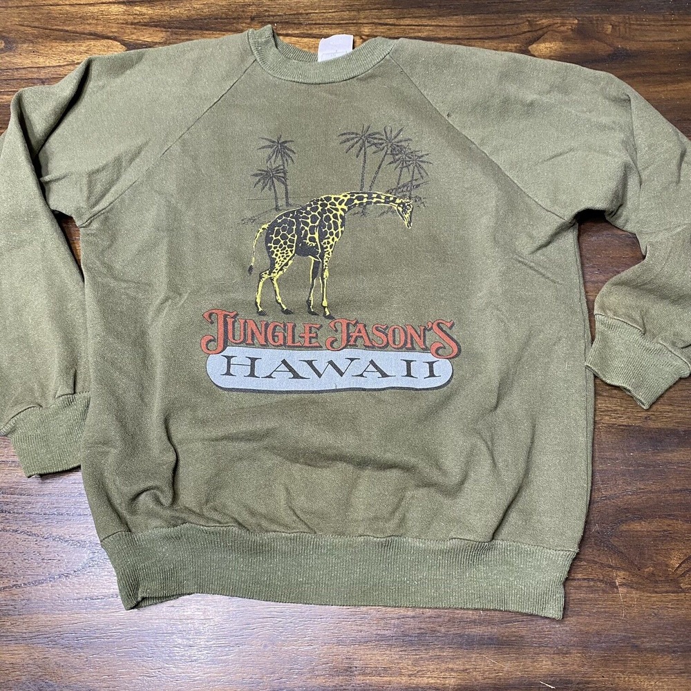 vintage jungle‎ jasons Hawaii crewneck sweatshirt giraffe safari medium USA